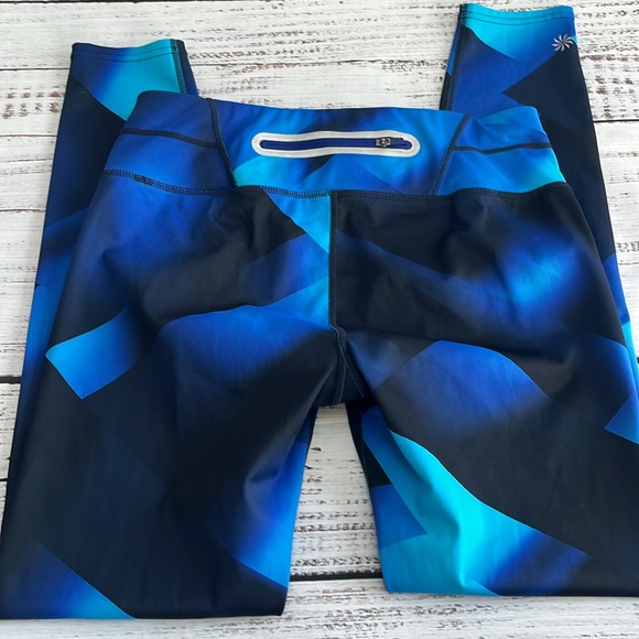 Athleta 7/8 Length Blue Colorblock Leggings - Picture 5 of 5
